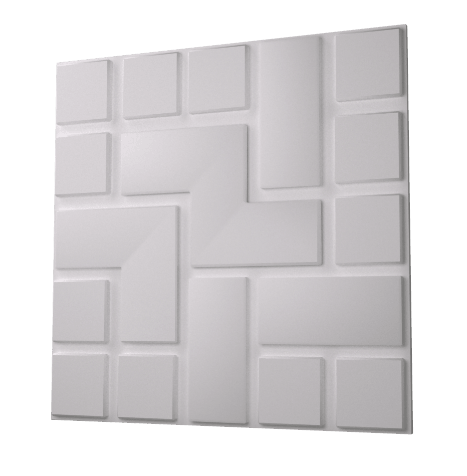 Anigma 3D PVC Panels, Tetris Shape, Black/White, Easy Installation