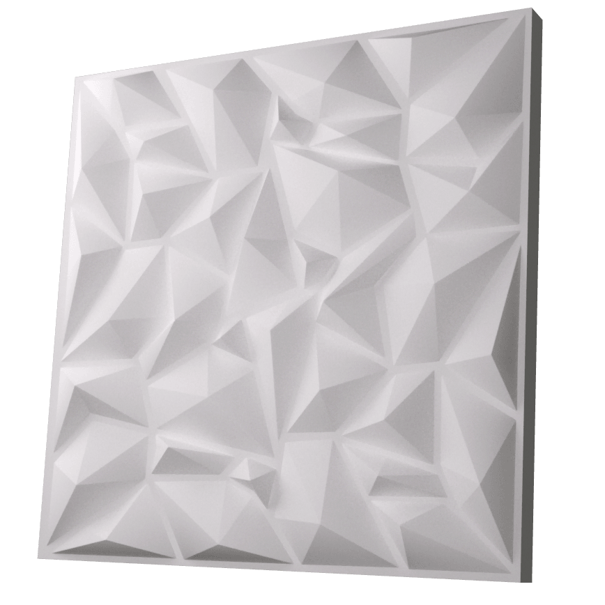 Anigma 3D PVC Panels, Low Poly Shape, Black/White, Easy Installation, 12 pieces