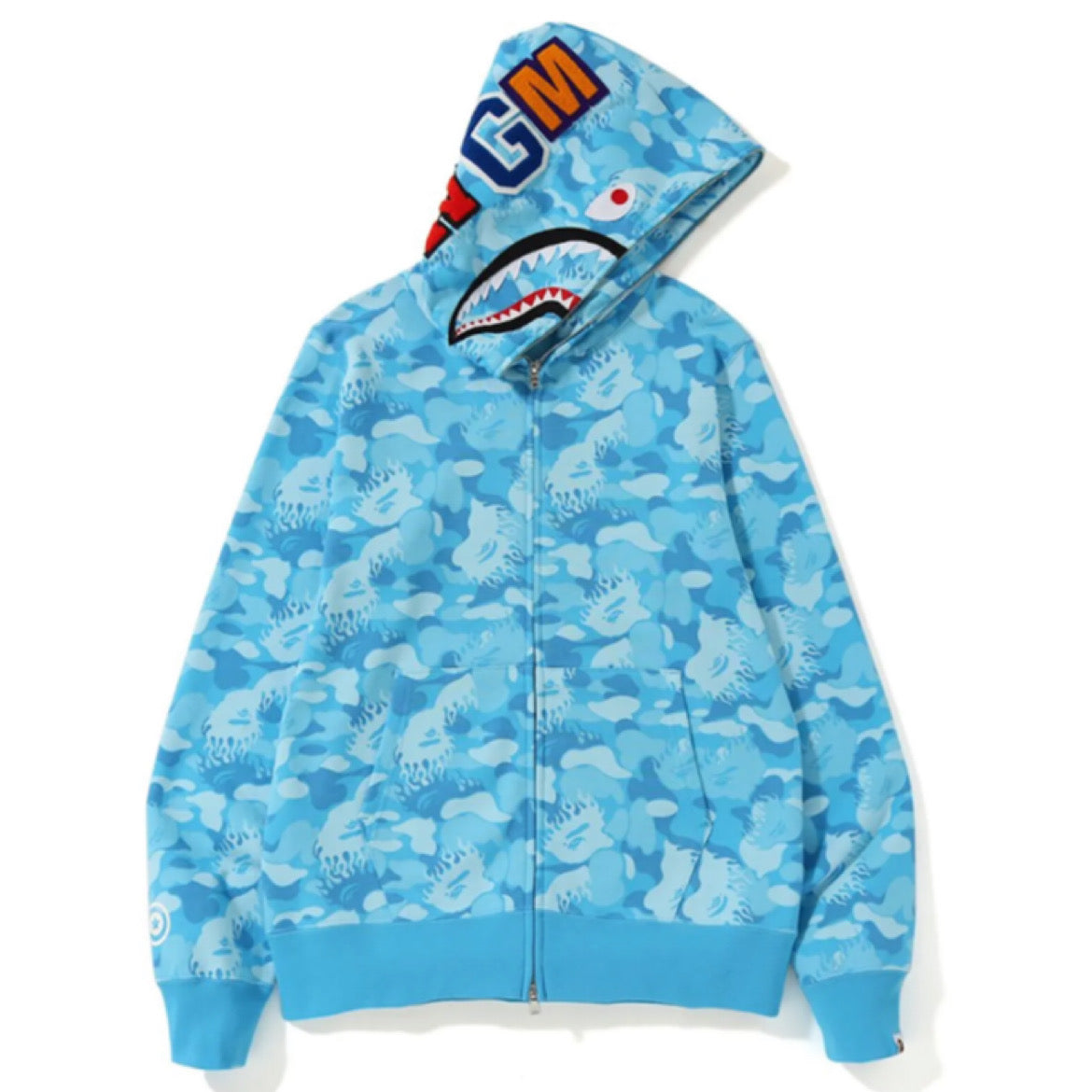 Bape Fire Camo Shark Full Zip Hoodie